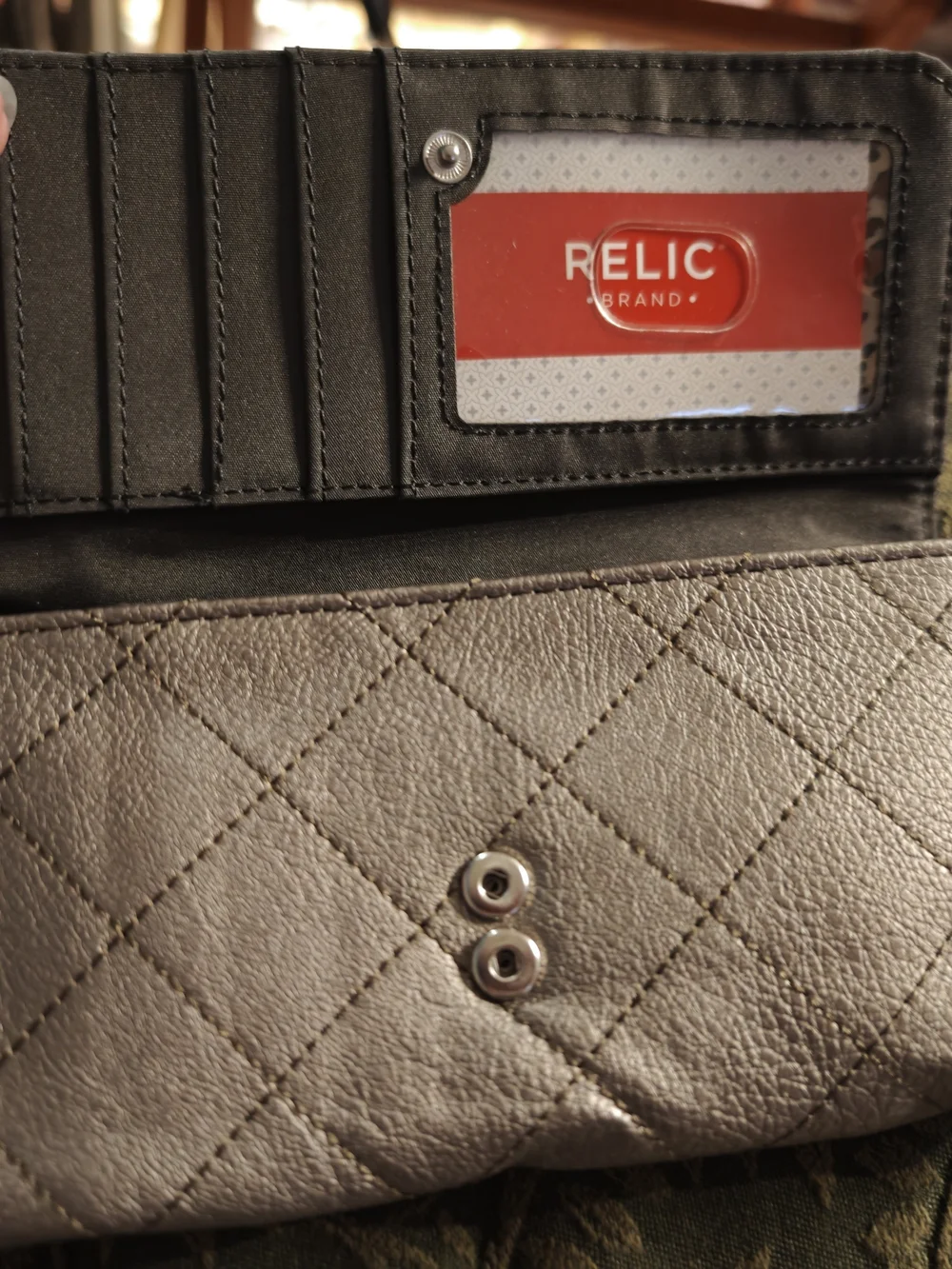Relic Women's Metallic Silver Clutch Wallet